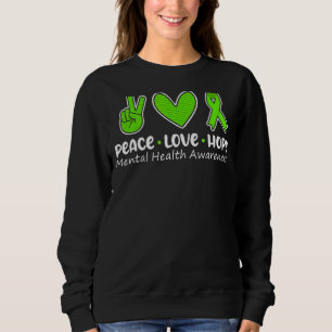 Peace Kärlek Hope Mental Health Awareness Grönt Ri T Shirt
