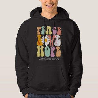 Peace Kärlek Hope Ocular Melanoma Awareness Gift Hoodie