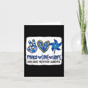 Peace Kärlek Hope Pinjul Blue Child Abuse Preventi Kort