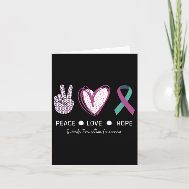 Peace Kärlek Hope Suicide Prevention 2024 Kort (Framsida)
