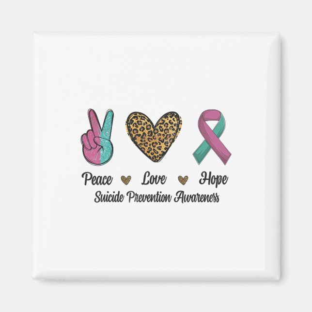 Peace Kärlek Hope Suicide Prevention Awareness Kam Magnet (Framsidan)