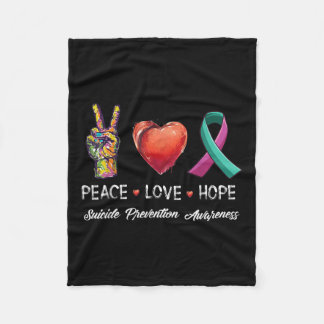 Peace Kärlek Hope Suicide Prevention Awareness Man Fleecefilt