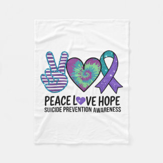 Peace Kärlek Hope Suicide Prevention Tie Dye Aware Fleecefilt