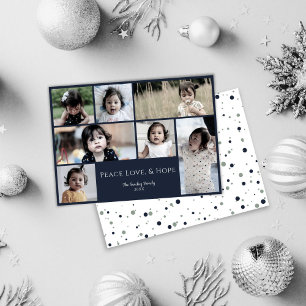 Peace Kärlek Hope White Photo Helgdag Card Julkort