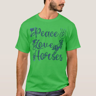 Peace Kärlek Horse-familjen T Shirt