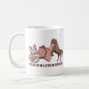 Peace Kärlek Horse Kaffemugg