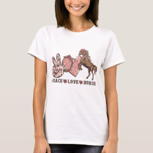 Peace Kärlek Horse T Shirt