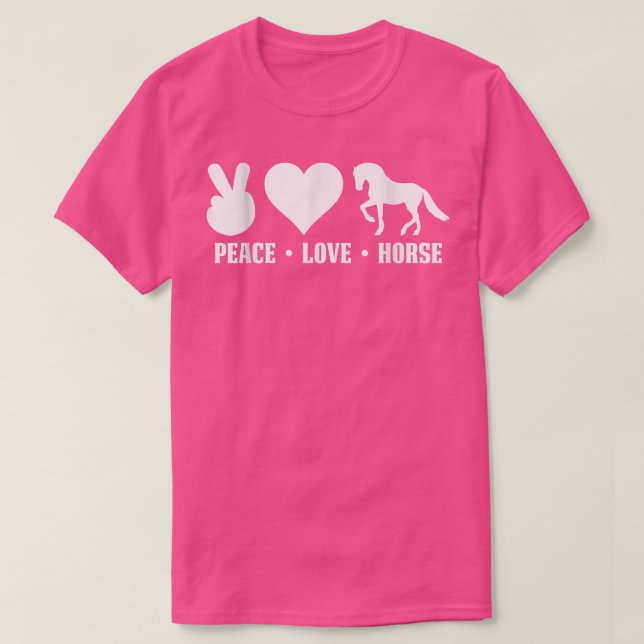 Peace Kärlek Horse T Shirt (Design framsida)