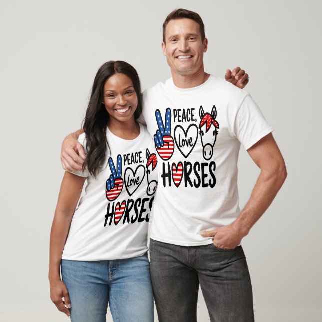 Peace Kärlek Horses America Tee (Unisex)