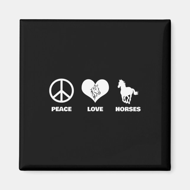 Peace Kärlek Horses Equestrian  Magnet (Framsidan)