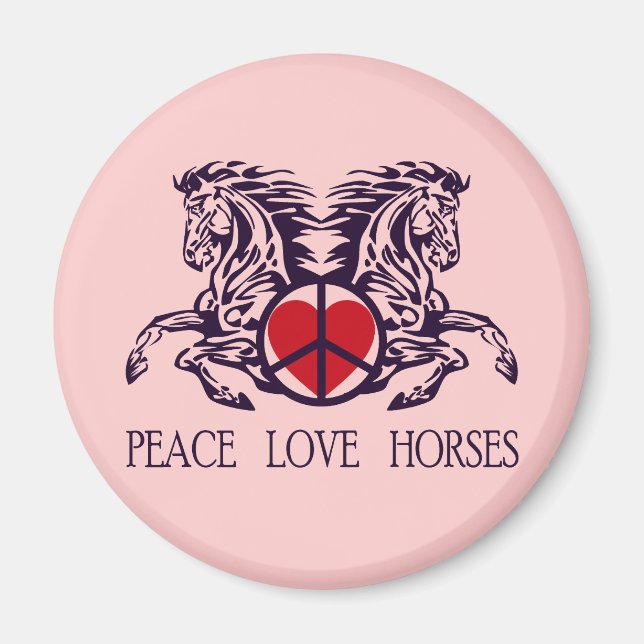 PEACE KÄRLEK HORSES MAGNET (Framsidan)
