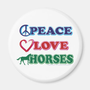 Peace-Kärlek-Horses Magnet