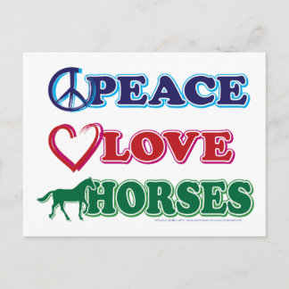 Peace-Kärlek-Horses Vykort