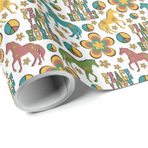 Peace Kärlek Horses Wrapping Papper