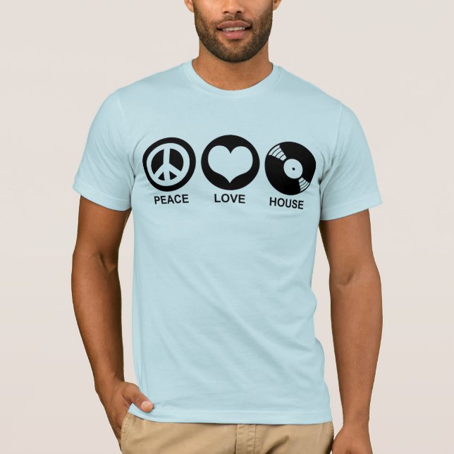 Peace Kärlek House Tee Shirt (Framsida)