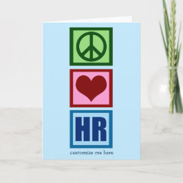 Peace Kärlek HR Personlig Human Resources Blue Kort