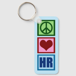 Peace Kärlek HR Personlig Human Resources Blue Nyckelring