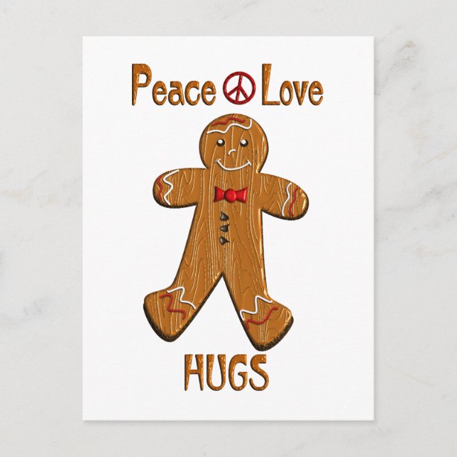 Peace Kärlek Hugs Vykort (Framsida)