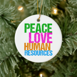 Peace Kärlek Human Resources HR - jul Julgransprydnad Keramik