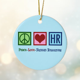 Peace Kärlek Human Resources HR Julgransprydnad Keramik