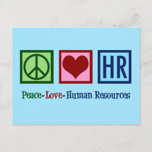Peace Kärlek Human Resources HR Vykort