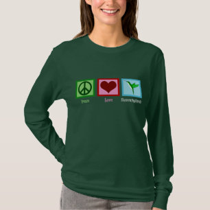 Peace Kärlek Hummingbird T Shirt