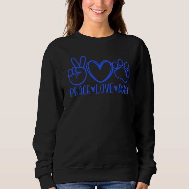 Peace Kärlek Hundar Mamma Mamma Hund Puppy Doggies T Shirt (Framsida)