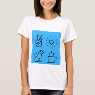 Peace Kärlek Hundar och kaffe T Shirt