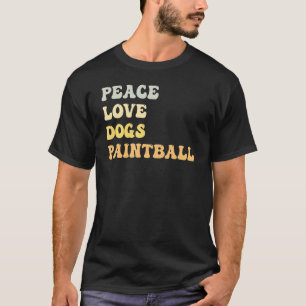 Peace Kärlek Hundar Paintball Retro T Shirt