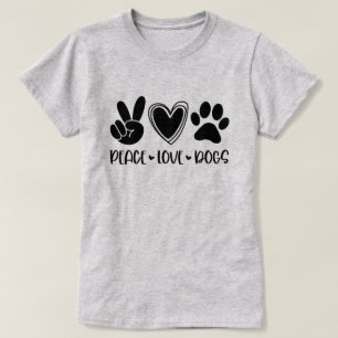 Peace Kärlek Hundar T Shirt