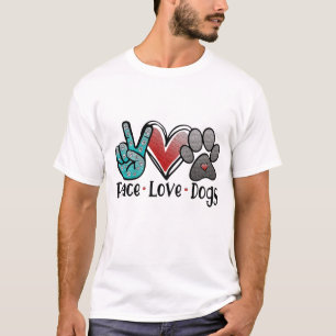 PEACE KÄRLEK HUNDAR T SHIRT