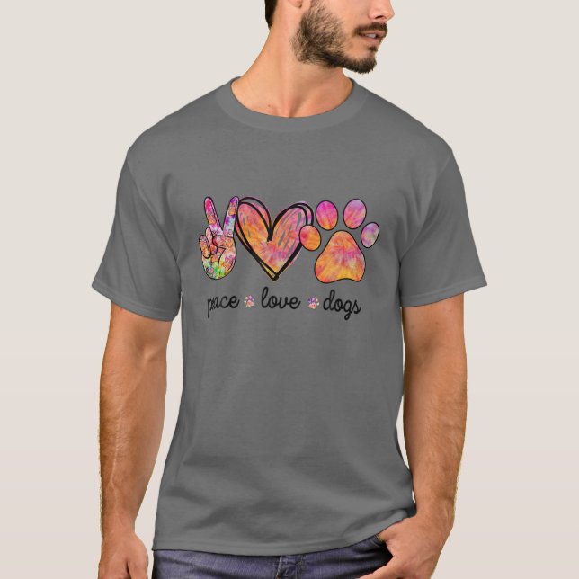 PEACE KÄRLEK HUNDAR T SHIRT (Framsida)