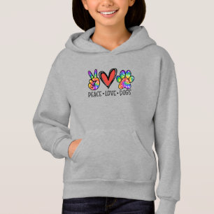 Peace Kärlek Hundar Tass Tie Dye Rainbow Rädda dju T Shirt