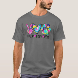 Peace Kärlek Hundar Tie Dye Hund Tass Hund Hund äl T Shirt