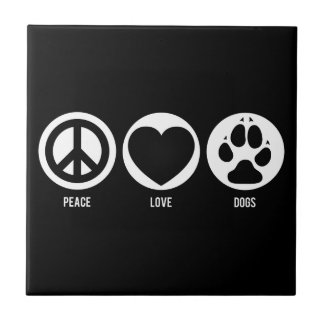 Peace Kärlek Hundar Tile Kakelplatta