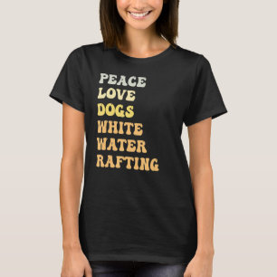 Peace Kärlek Hundar White Vatten Raiting Retro T Shirt