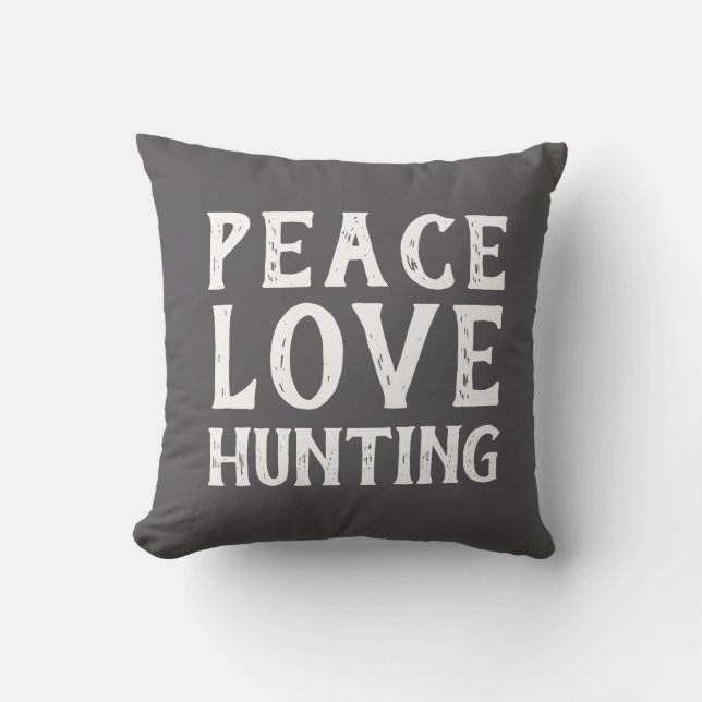 PEACE KÄRLEK HUNTING-typografi | Utomhusfyllning Kudde (Framsida)