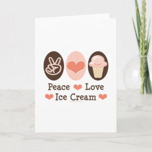 Peace Kärlek Ice Cream Greeting Card Kort