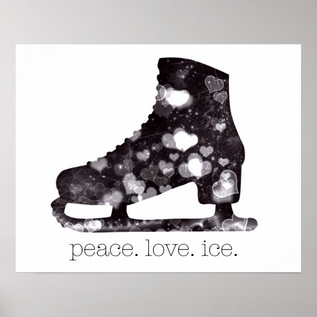 Peace Kärlek Ice Figur Skating Art av S Szczucki Poster (Framsidan)