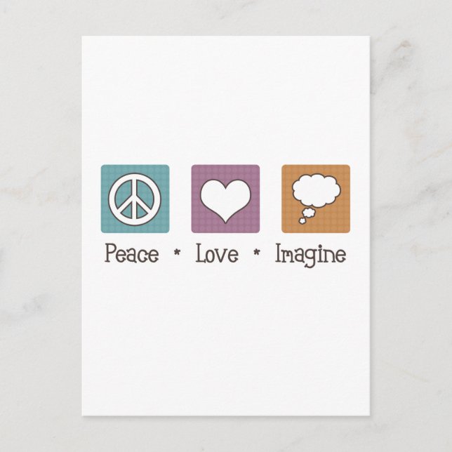 Peace Kärlek Imagine Vykort (Framsida)