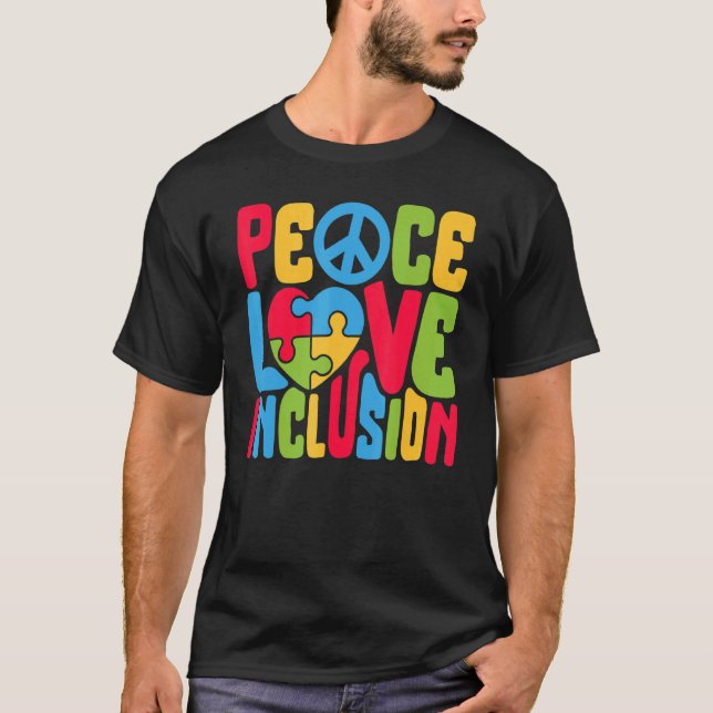 Peace Kärlek Inclusion SPED Teacher Speciell Educa T Shirt (Framsida)