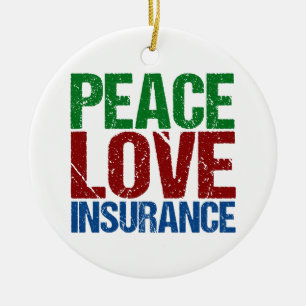 Peace Kärlek Insurance Company Julgransprydnad Keramik