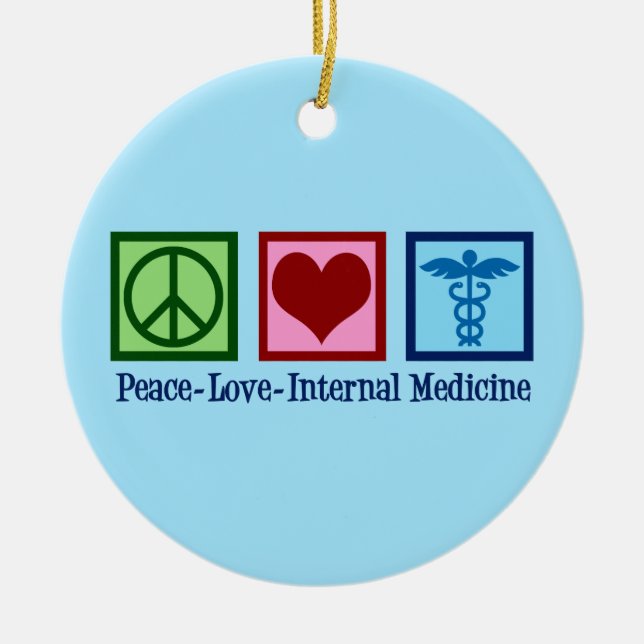 Peace Kärlek Internal Medicine Julgransprydnad Keramik (Framsidan)