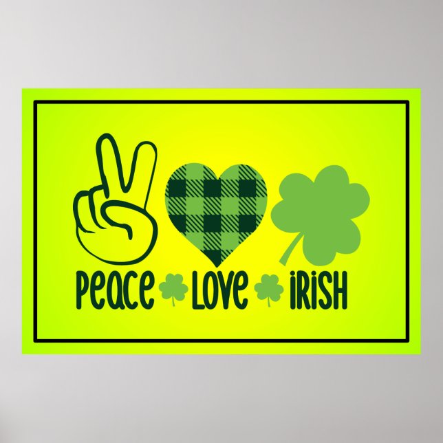 Peace Kärlek Irish-60682 Poster (Framsidan)