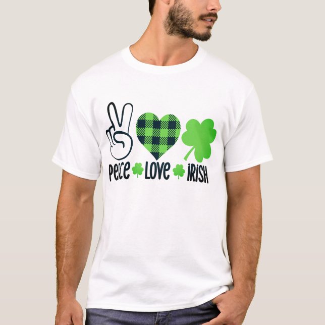 Peace Kärlek Irish-60682 T Shirt (Framsida)