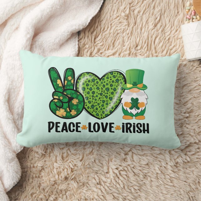 Peace Kärlek Irish Dekorativ kudde - Mysigt charm (Filt)