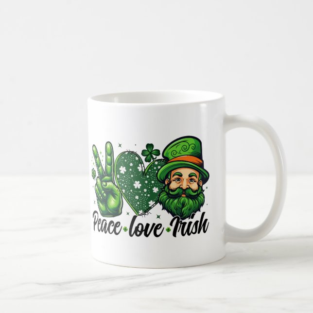 Peace Kärlek Irish Mugg - Perfekt för St. Patrick' (Höger)