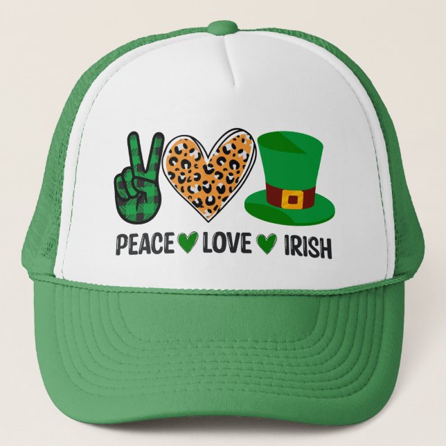 Peace Kärlek Irish St patrick's day Keps (Framsida)