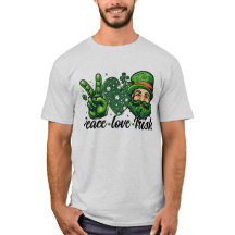 🍀 Peace Kärlek Irish T-Shirt - Celebrate Irish Pr
