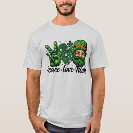 🍀 Peace Kärlek Irish T-Shirt - Celebrate Irish Pr